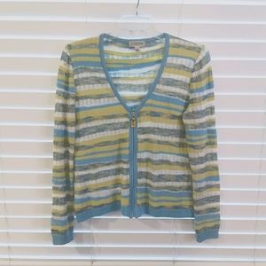 Lightweight knit summer cardigan with zipper.